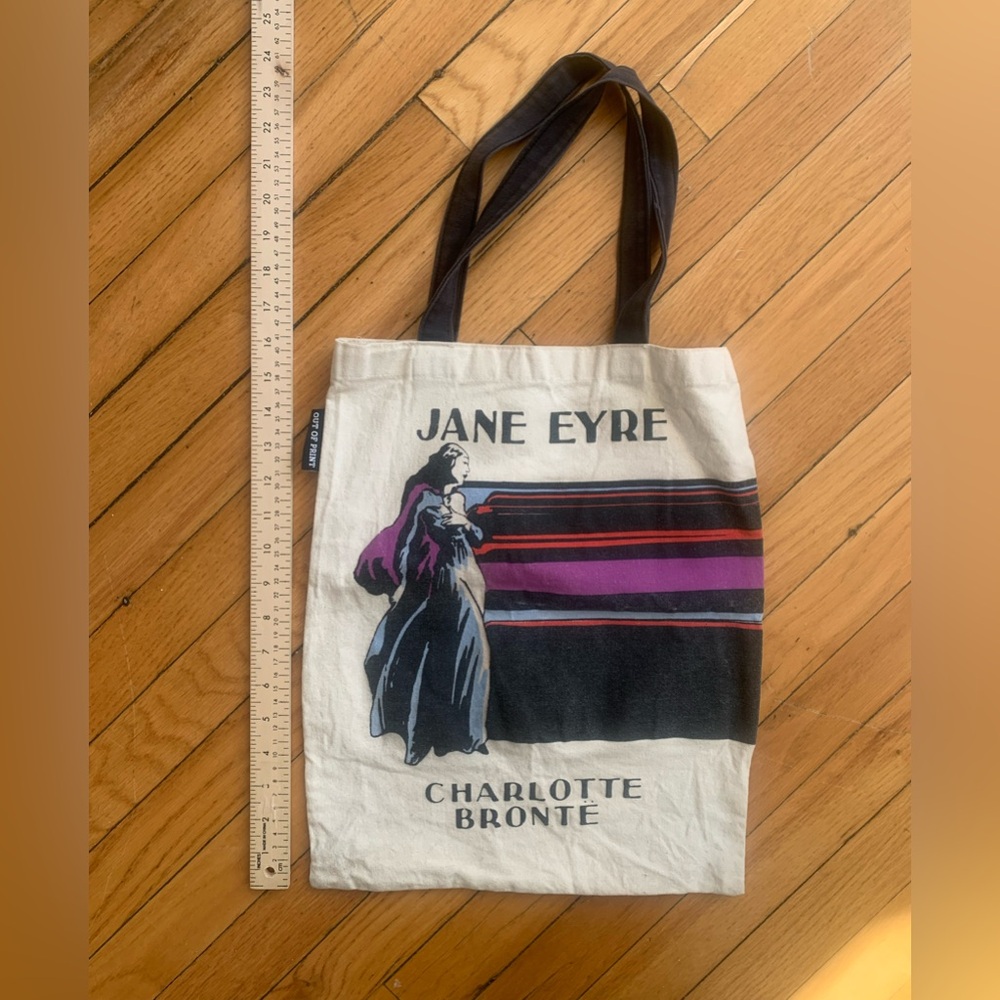 Out of Print Jane Eyre Tote Bag - Cream, Black, and Purple - Picture 2 of 6